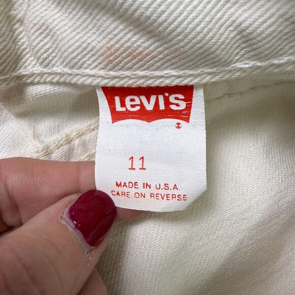 vintage White Tab 900 Series Levi's High Waist Tapered Leg Off White/Cream Sz 11 - Picture 8 of 16
